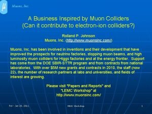 Muons Inc A Business Inspired by Muon Colliders