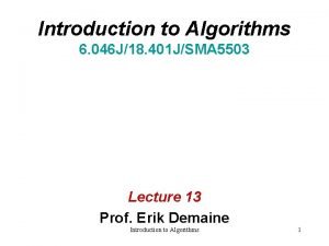 Introduction to Algorithms 6 046 J18 401 JSMA