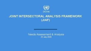 Joint intersectoral analysis framework