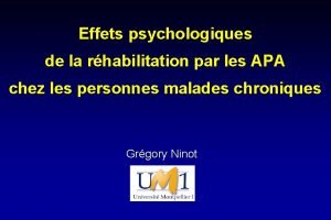 Effets psychologiques de la rhabilitation par les APA