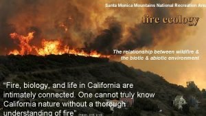 Santa Monica Mountains National Recreation Area fire ecology
