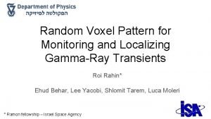 Random Voxel Pattern for Monitoring and Localizing GammaRay