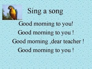Morning to you song