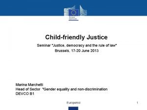 Childfriendly Justice Seminar Justice democracy and the rule