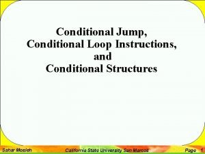 Conditional Jump Conditional Loop Instructions and Conditional Structures