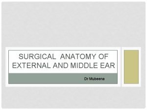 SURGICAL ANATOMY OF DR MUBEENA EXTERNAL AND MIDDLE
