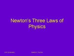 Newtons Three Laws of Physics Unit Vocabulary Newtons