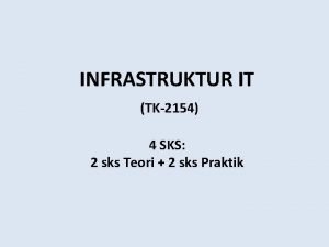 INFRASTRUKTUR IT TK2154 4 SKS 2 sks Teori