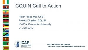 CQUIN Call to Action Peter Preko MB Ch