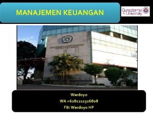 MANAJEMEN KEUANGAN Wardoyo WA 6281212326808 FB Wardoyo HP