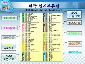 Korean decimal classification