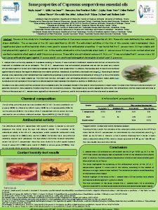 Some properties of Cupressus sempervirens essential oils Hayfa