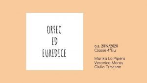 Orfeo ed euridice personaggi