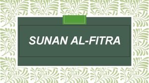 Sunan al fitra