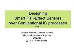 Designing Smart HallEffect Sensors over Conventional IC processes
