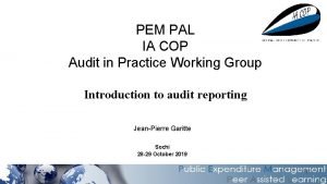 PEM PAL IA COP Audit in Practice Working