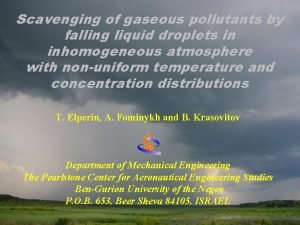 Scavenging of gaseous pollutants by falling liquid droplets