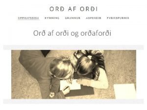 Or af ori og orafori Or af ori