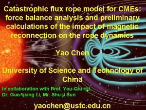 Catastrophic flux rope model for CMEs force balance