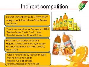 Indirect competition Closest competitor to JUC from other