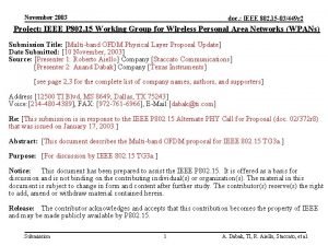 November 2003 doc IEEE 802 15 03449 r