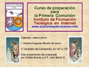 Curso de preparacin para la Primera Comunin Instituto