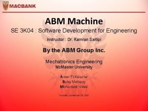 ABM Machine SE 3 K 04 Software Development