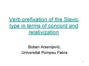 Verb prefixation of the Slavic type in terms