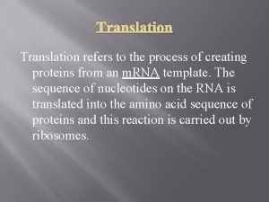 Translation refers to the process of