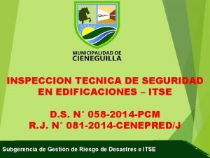 INSPECCION TECNICA DE SEGURIDAD EN EDIFICACIONES ITSE D