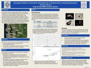 Ecological effects of shoreline development on King Countys