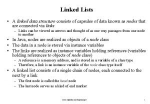 Linked Lists A linked data structure consists of