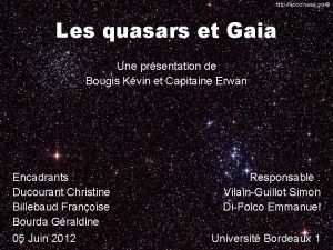 http apod nasa gov Les quasars et Gaia