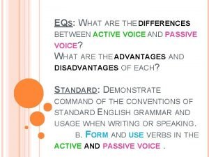 Active voice meaning and examples