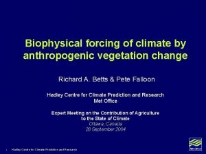 Biophysical forcing of climate by anthropogenic vegetation change