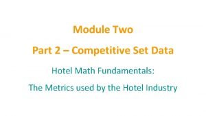 Hotel comp set performance data