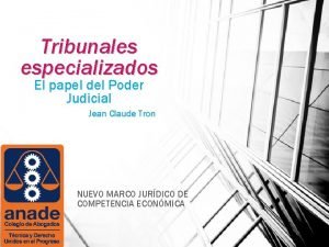 Tribunales especializados El papel del Poder Judicial Jean