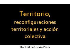 Territorio reconfiguraciones territoriales y accin colectiva Flor Edilma