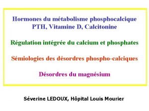 Pth et vitamine d