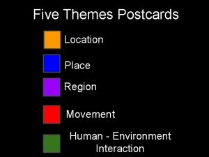 5 themes of geography postcards