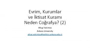 Evrim Kurumlar ve ktisat Kuram Neden Corafya 2