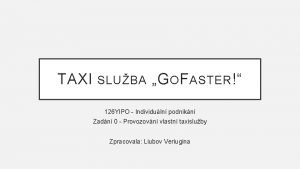 TAXI SLUBA G O F ASTER 126 YIPO