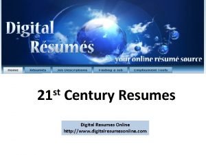 st 21 Century Resumes Digital Resumes Online http
