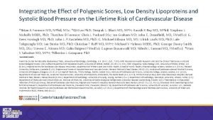 Integrating the Effect of Polygenic Scores Low Density