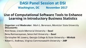 DASI Panel Session at DSI Washington DC November