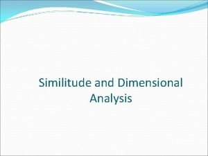 Similitude analysis
