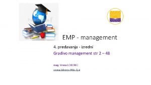 EMP management 4 predavanja izredni Gradivo management str