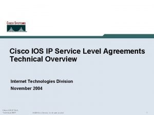 Cisco service level agreement