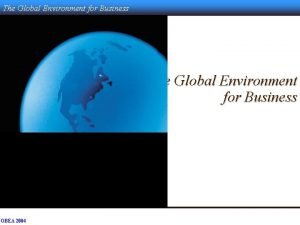 The Global Environment for Business OBEA 2004 The