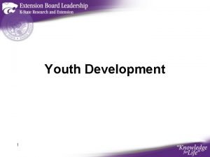 Youth Development 1 Youth Development by Elaine Johannes